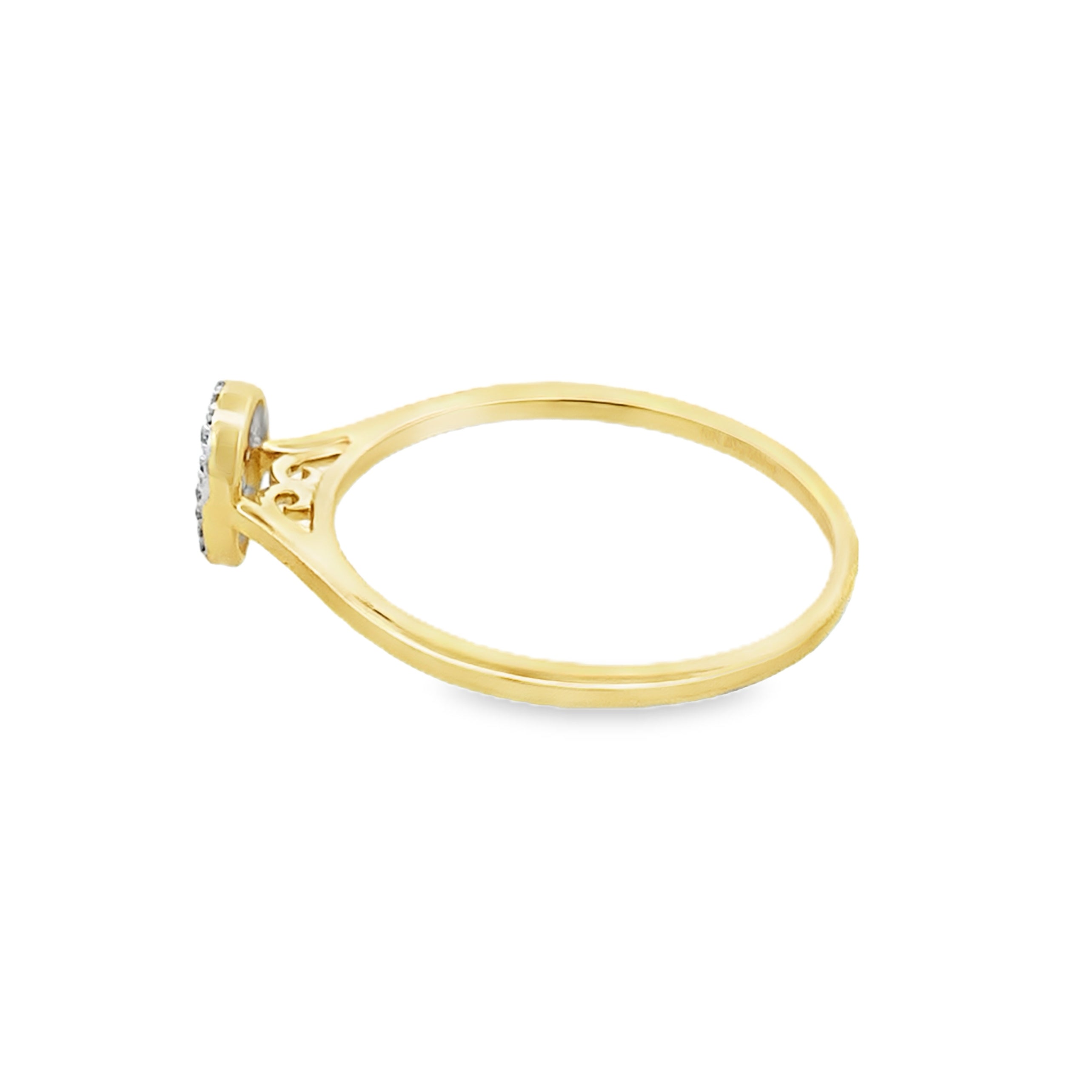 0.10Ctw 10K Yellow Gold Diamond Ladies Ring Size 7 0.8Dwt