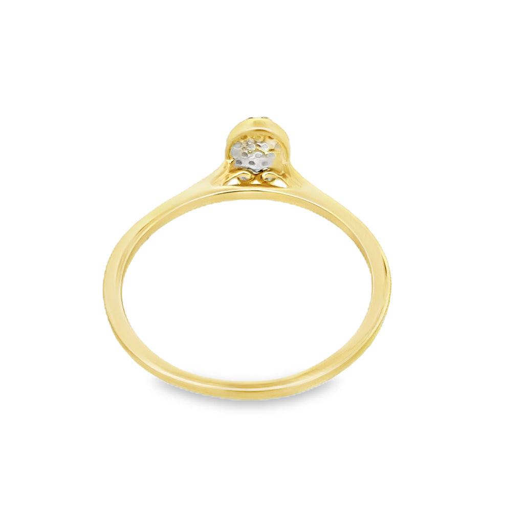 0.10Ctw 10K Yellow Gold Diamond Ladies Ring Size 7 0.8Dwt
