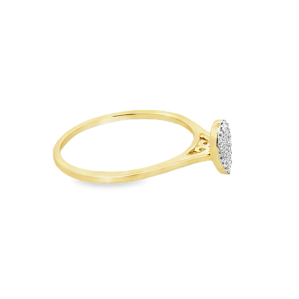 0.10Ctw 10K Yellow Gold Diamond Ladies Ring Size 7 0.8Dwt