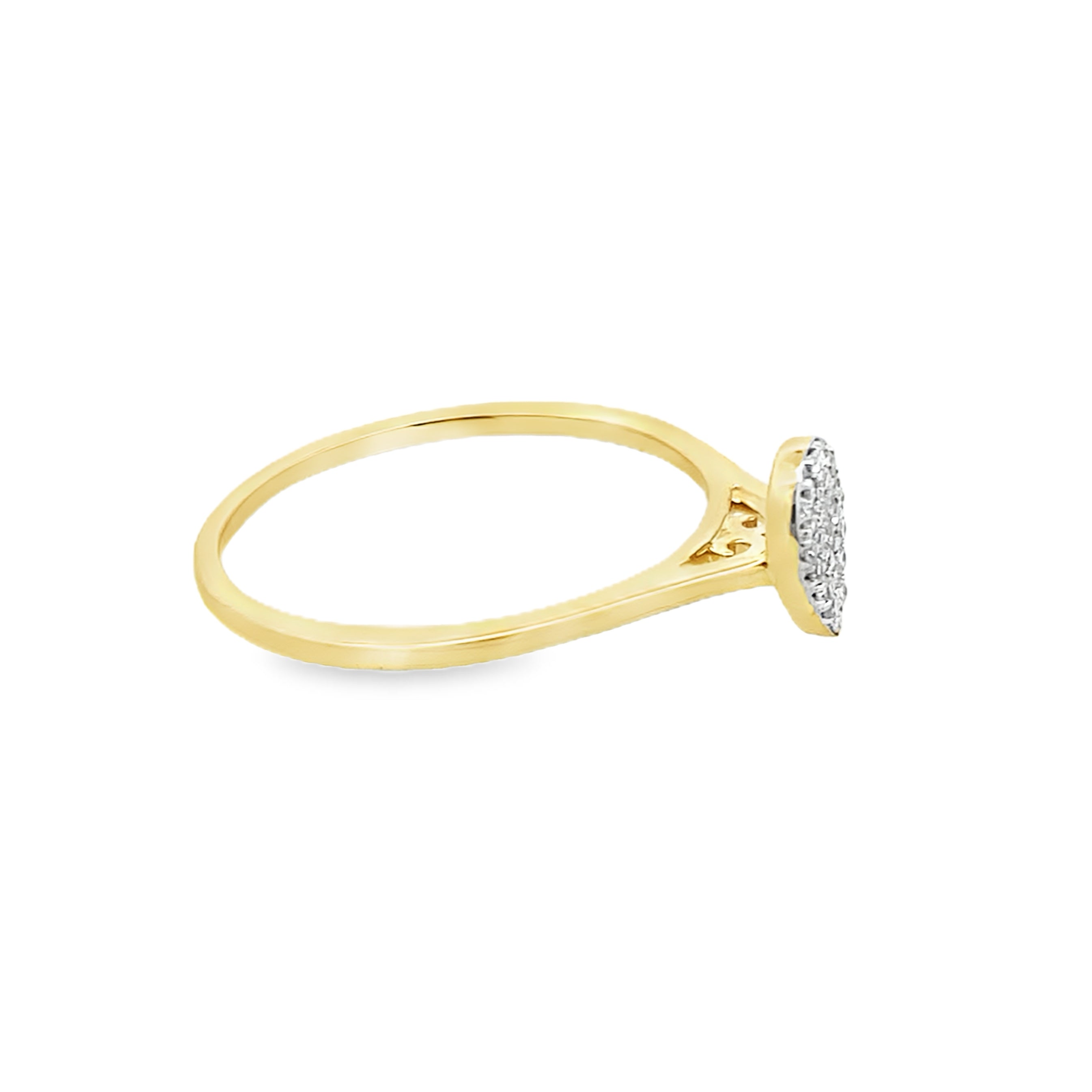 0.10Ctw 10K Yellow Gold Diamond Ladies Ring Size 7 0.8Dwt