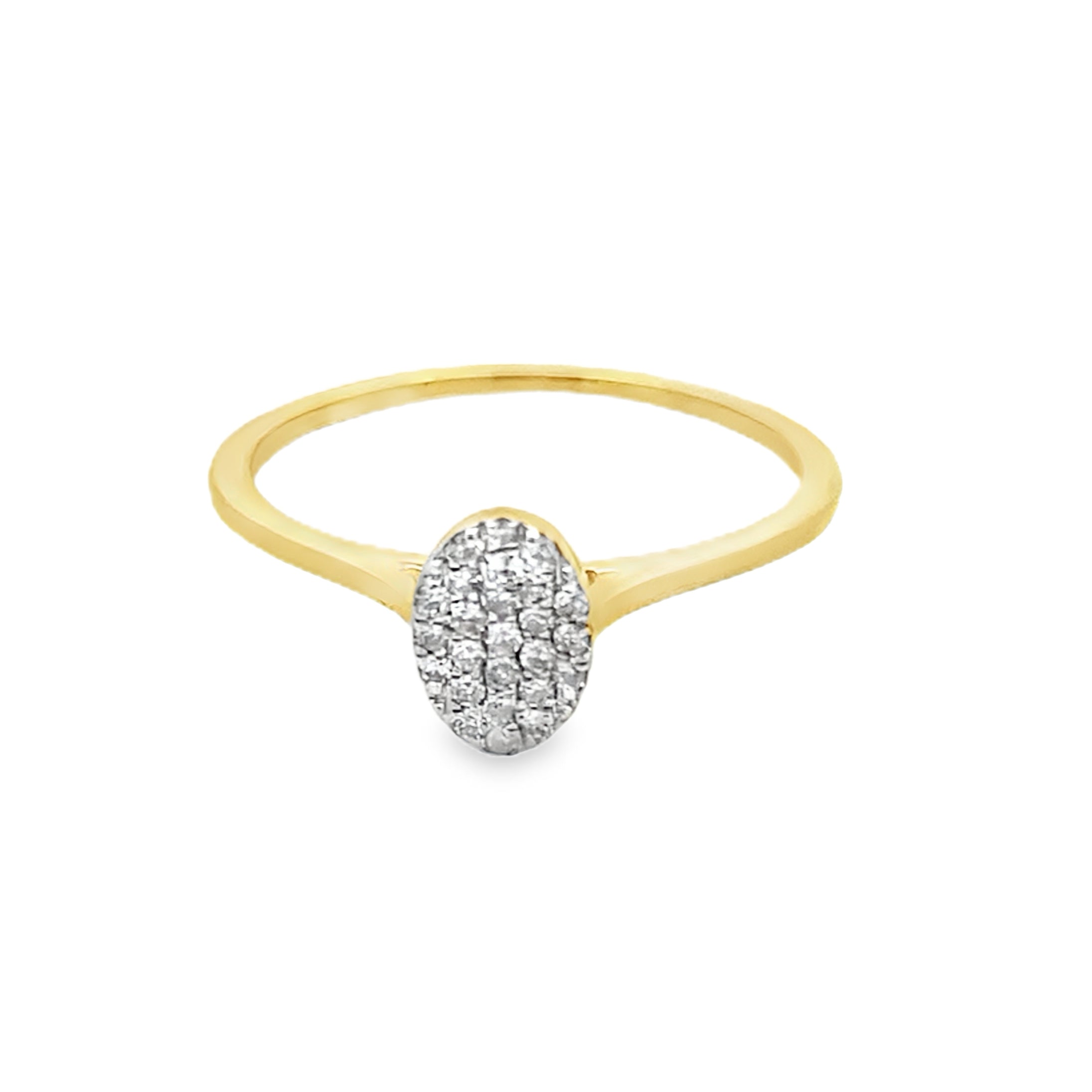 012Ctw 10K Yellow Gold Oval Diamond Ladies Ring 0.7Dwt