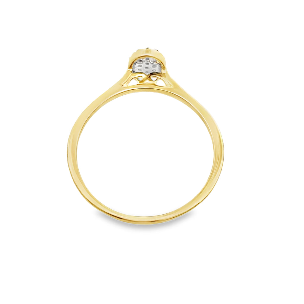 012Ctw 10K Yellow Gold Oval Diamond Ladies Ring 0.7Dwt