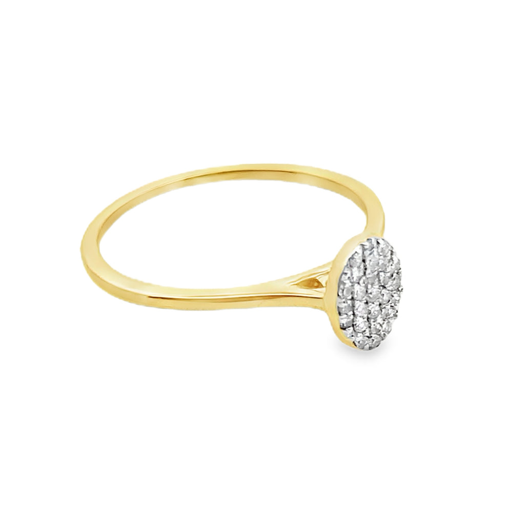 012Ctw 10K Yellow Gold Oval Diamond Ladies Ring 0.7Dwt