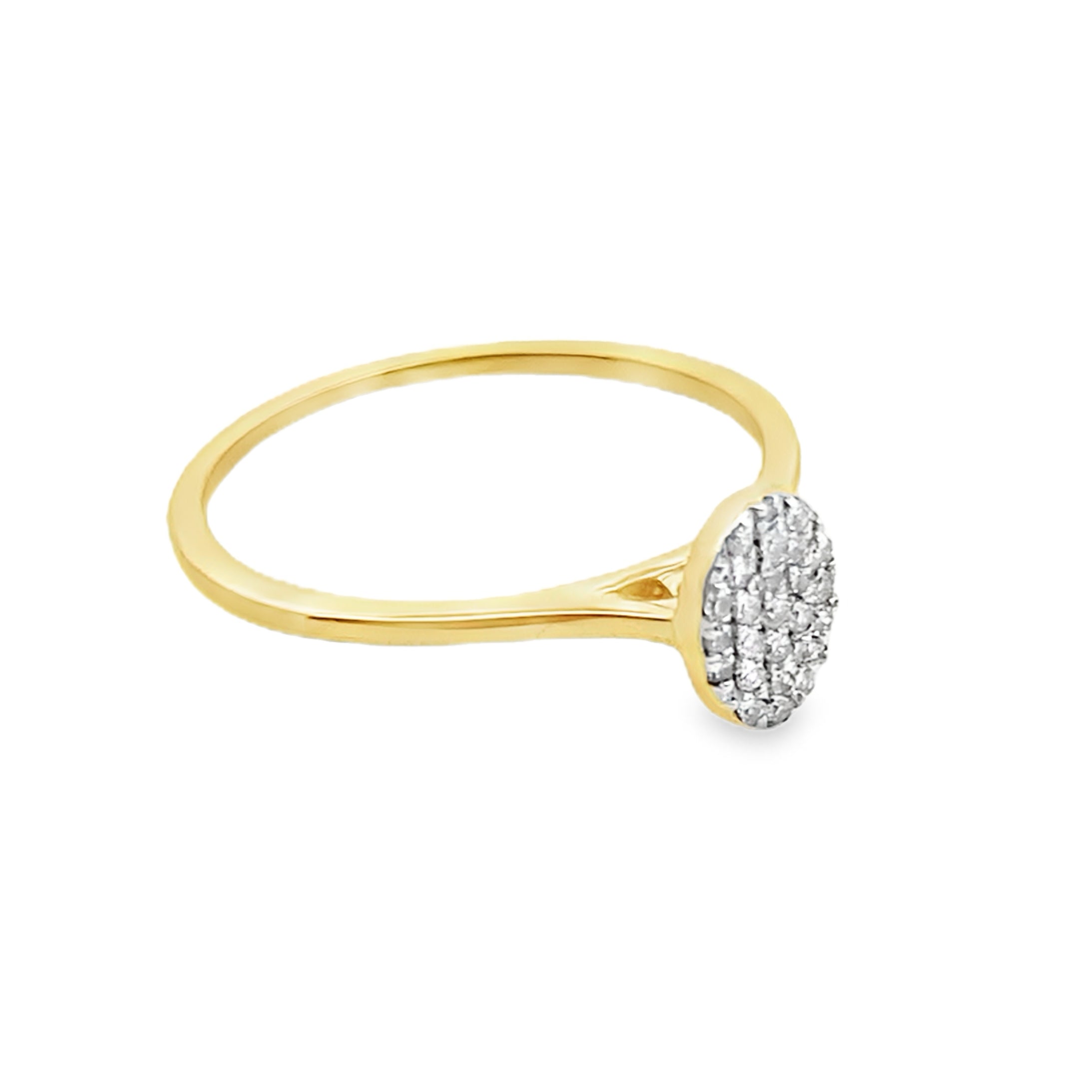 012Ctw 10K Yellow Gold Oval Diamond Ladies Ring 0.7Dwt