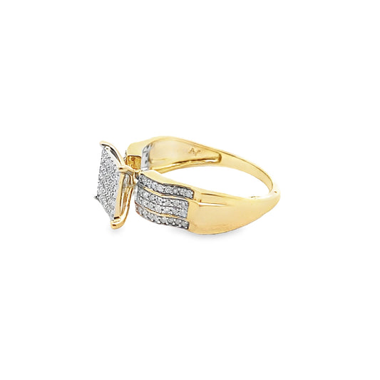 0.30Ctw 10K Yellow Gold Diamond Engagement Ring Size 7 1.7Dwt