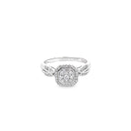 0.25Ctw 10K White Gold Diamond Engagement Ring Size 7 1.5Dwt