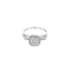 0.25Ctw 10K White Gold Diamond Engagement Ring Size 7 1.5Dwt
