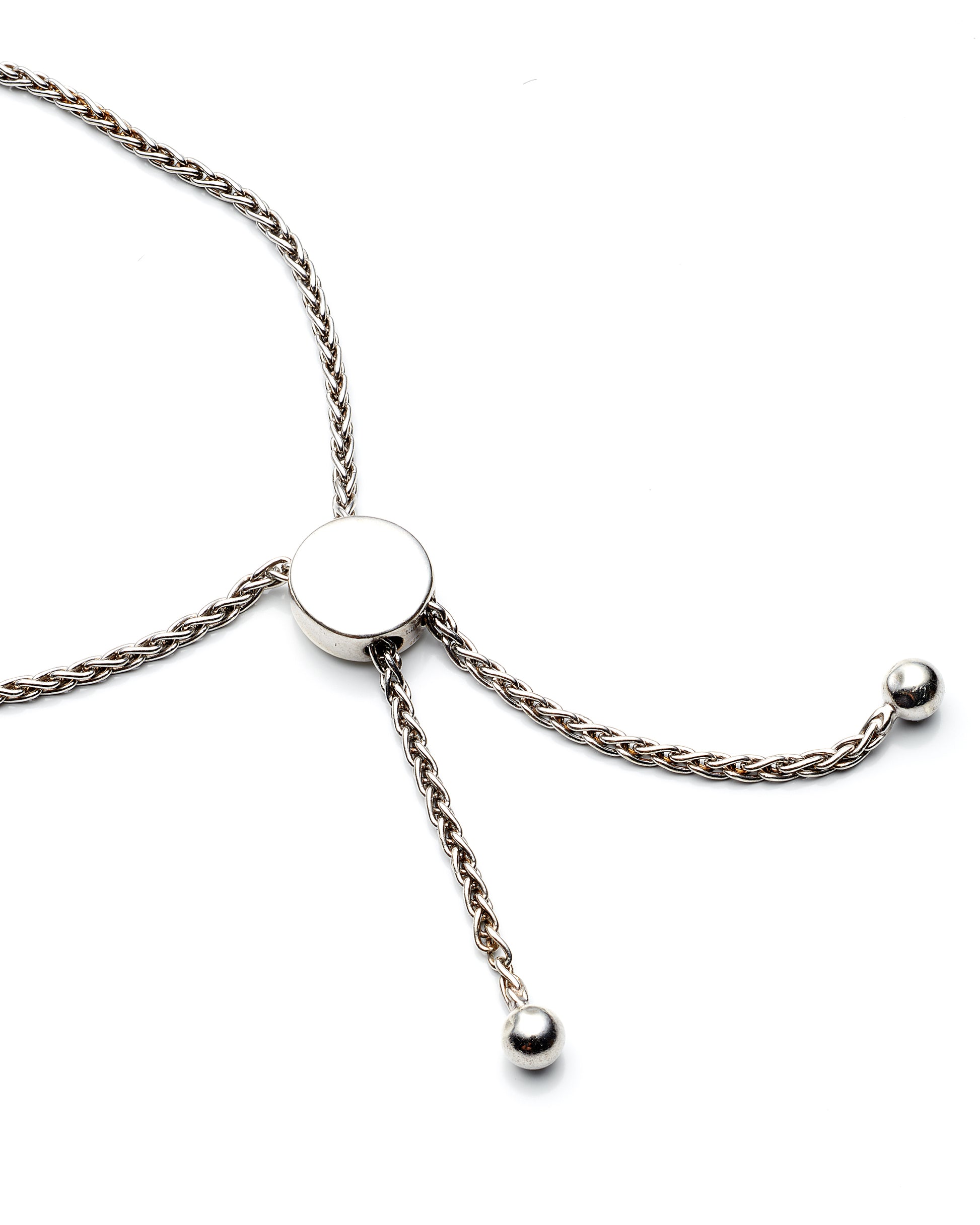 0.10Ctw Sterling Silver Heart Diamond Adjustable Bracelet  8.0In 4.4Dwt
