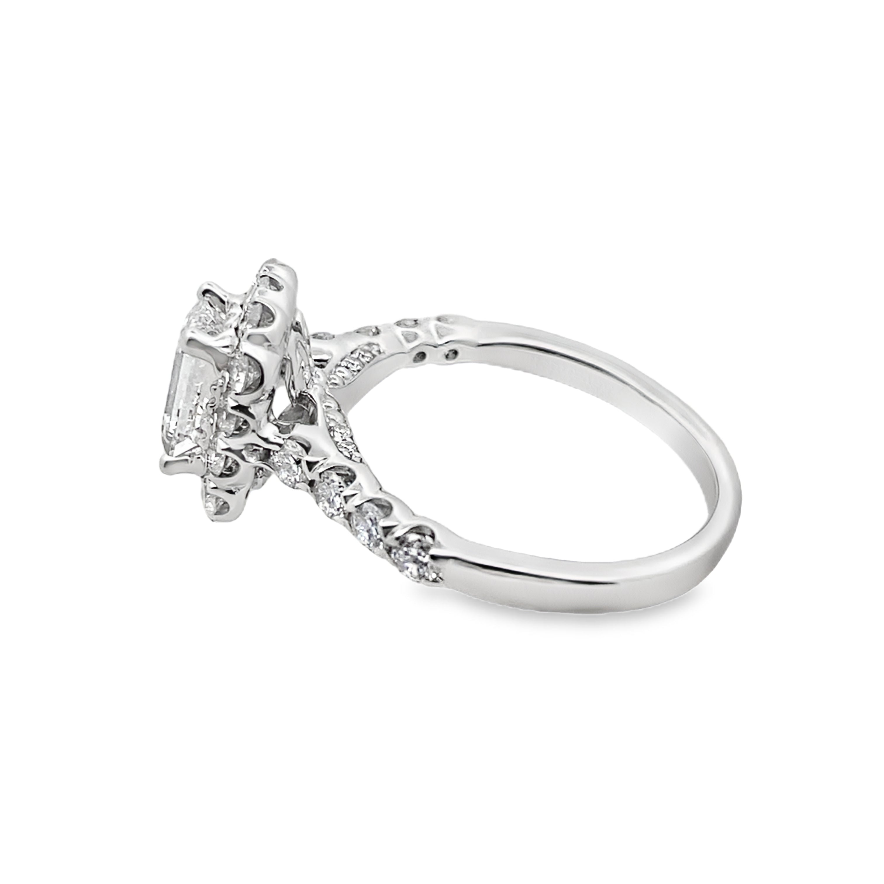 1.9Ct 14K White Gold Lab Grown Diamond Engagement Ring Size 7 3.0Dwt
