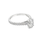 1.25Ct ( Ovl 1Ct) 14K White Gold Oval Lab Grown Diamond Engagement Ring Size 7 2.0Dwt