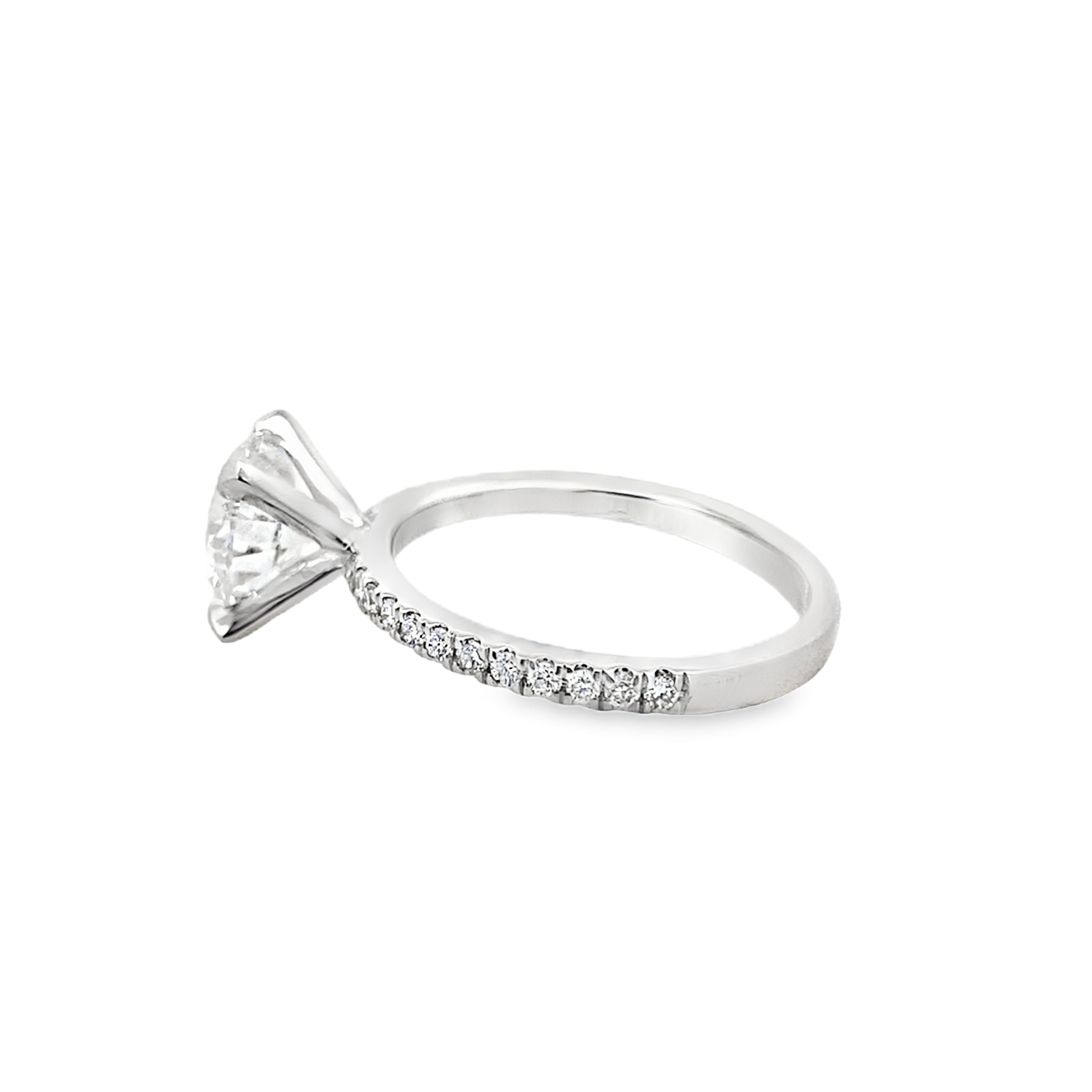 2.25Ct 14K White Gold Lab Grown Diamond Engagement Ring Size 7 2.0Dwt