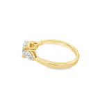 1.5Ct 14K Yellow Gold Lab Grown 3 Diamonds Engagement Ring Size 7 2.0Dwt