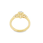 1.5Ct 14K Yellow Gold Lab Grown 3 Diamonds Engagement Ring Size 7 2.0Dwt
