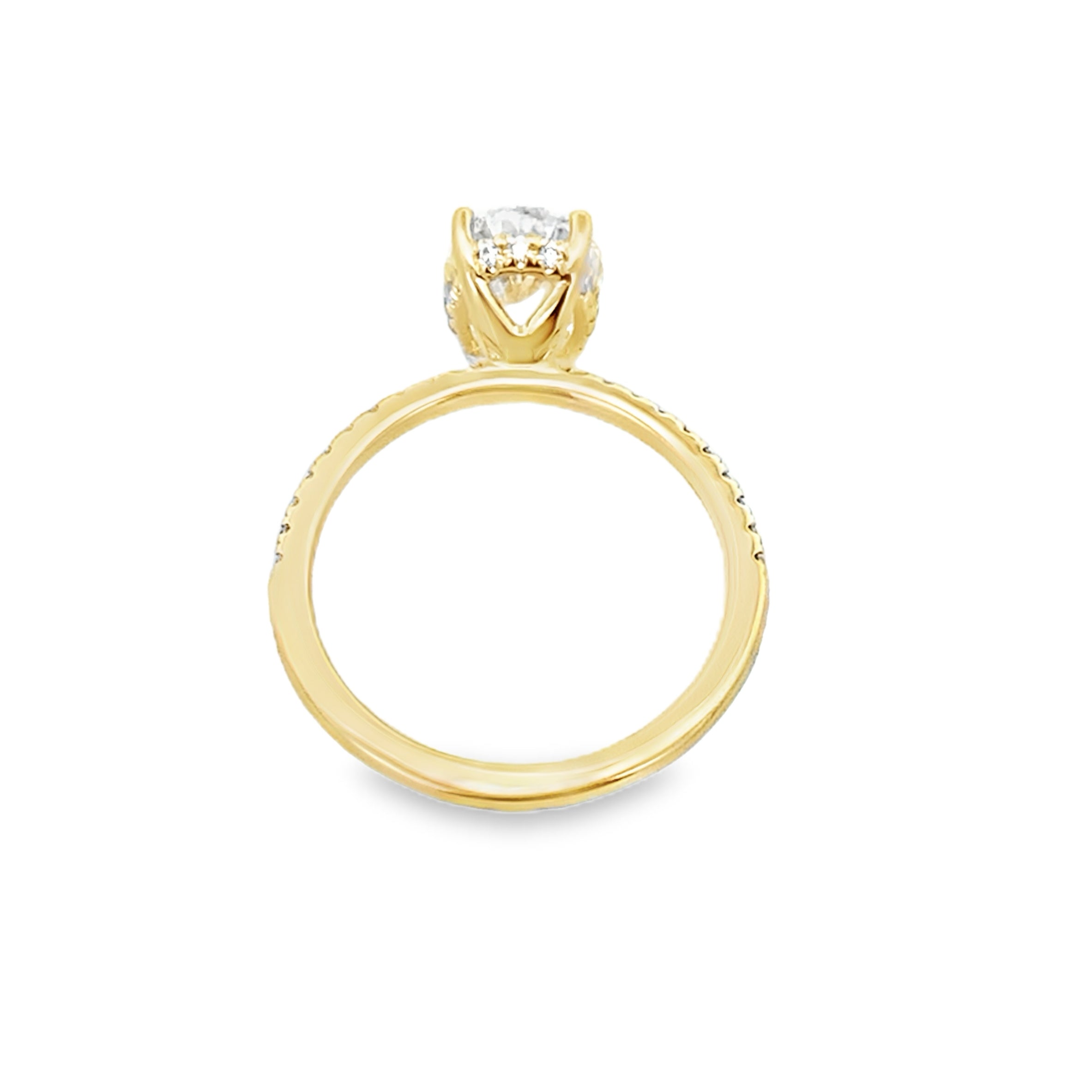 2.25Ct 14K Yellow Gold Lab Grown Diamond Halo Style Engagement Ring Size 7 1.8Dwt