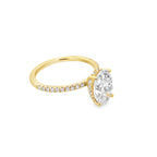 2.25Ct 14K Yellow Gold Lab Grown Diamond Halo Style Engagement Ring Size 7 1.8Dwt