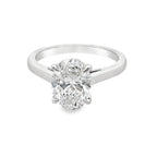 2.00Ctw 14K White Gold Lab Grown Oval Diamond Solitaire Engagement Ring Size 7 2.4Dwt