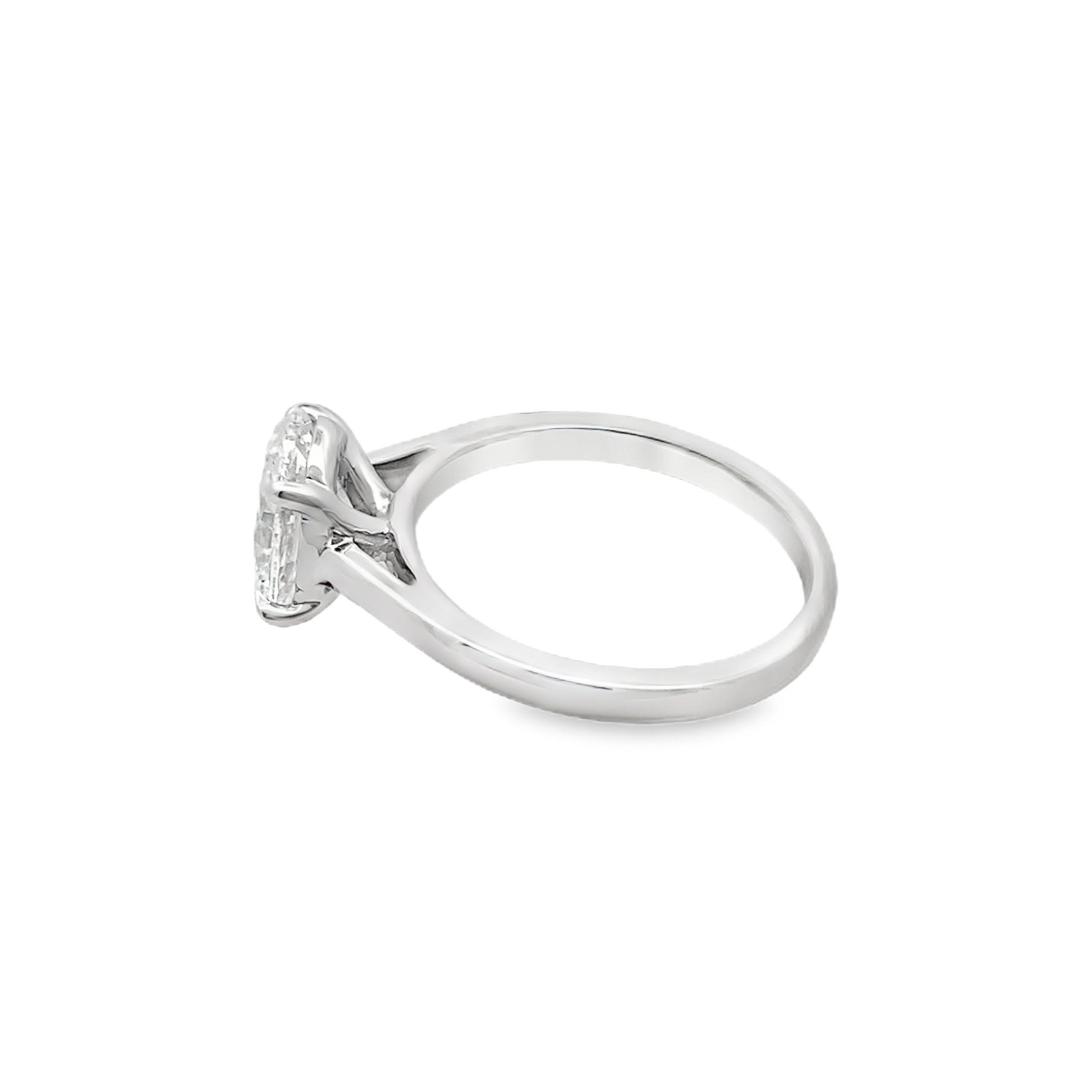 2.00Ctw 14K White Gold Lab Grown Oval Diamond Solitaire Engagement Ring Size 7 2.4Dwt