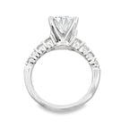 3.75Ct 14K White Gold Lab Grown Diamond Engagement Ring Size 7 3.1Dwt