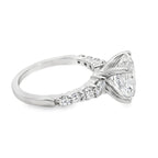 3.75Ct 14K White Gold Lab Grown Diamond Engagement Ring Size 7 3.1Dwt