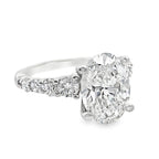 3.75Ct 14K White Gold Lab Grown Diamond Engagement Ring Size 7 3.1Dwt