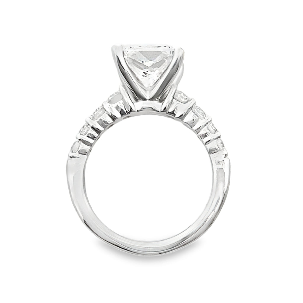 3.78Ct 14K White Gold Lab Grown Diamond Engagement Ring Size 7 3.3Dwt
