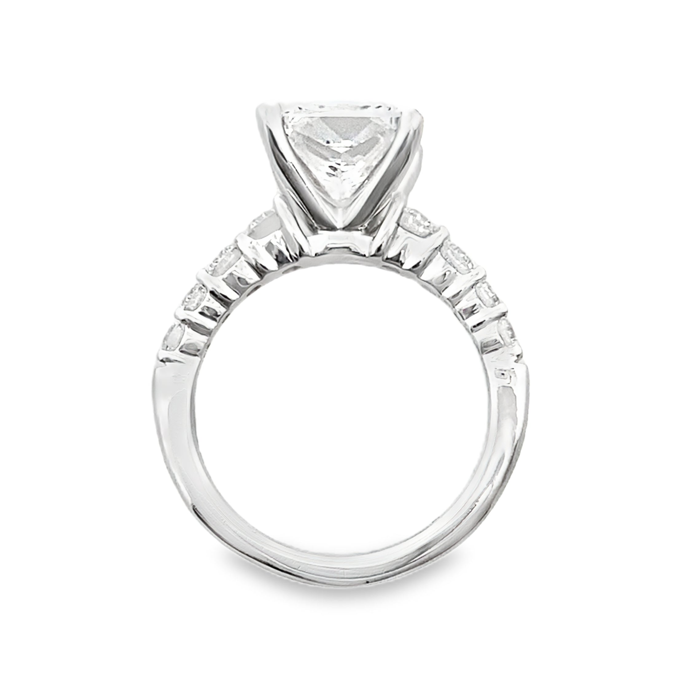 3.78Ct 14K White Gold Lab Grown Diamond Engagement Ring Size 7 3.3Dwt