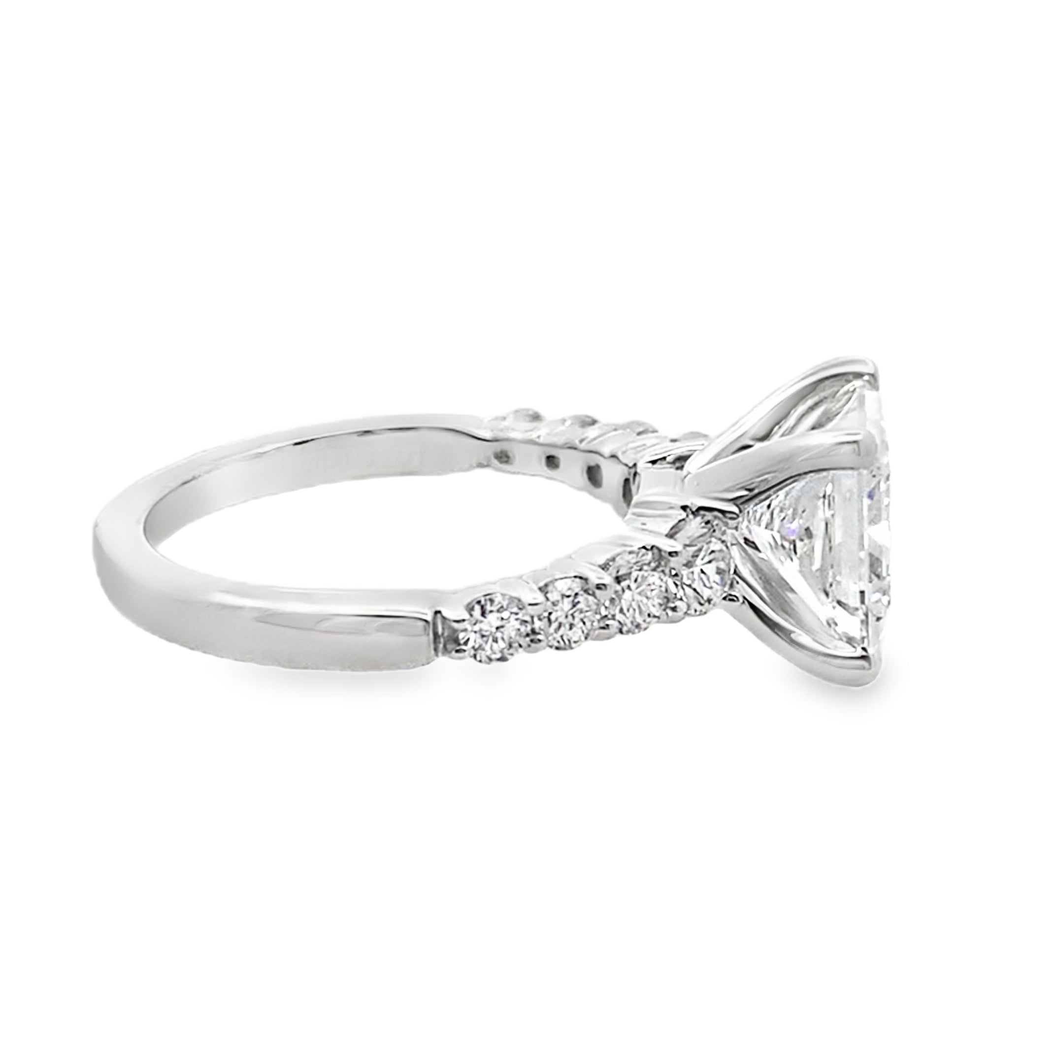 3.78Ct 14K White Gold Lab Grown Diamond Engagement Ring Size 7 3.3Dwt