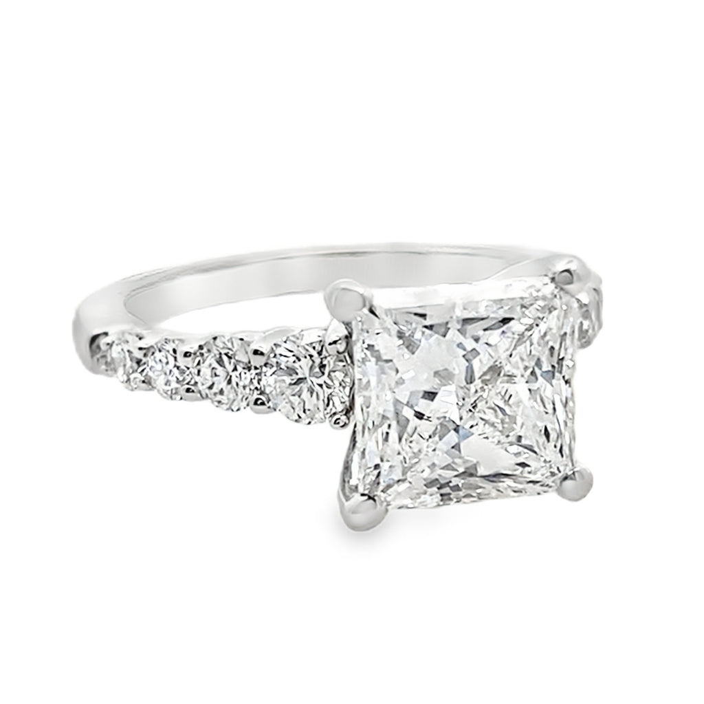 3.78Ct 14K White Gold Lab Grown Diamond Engagement Ring Size 7 3.3Dwt