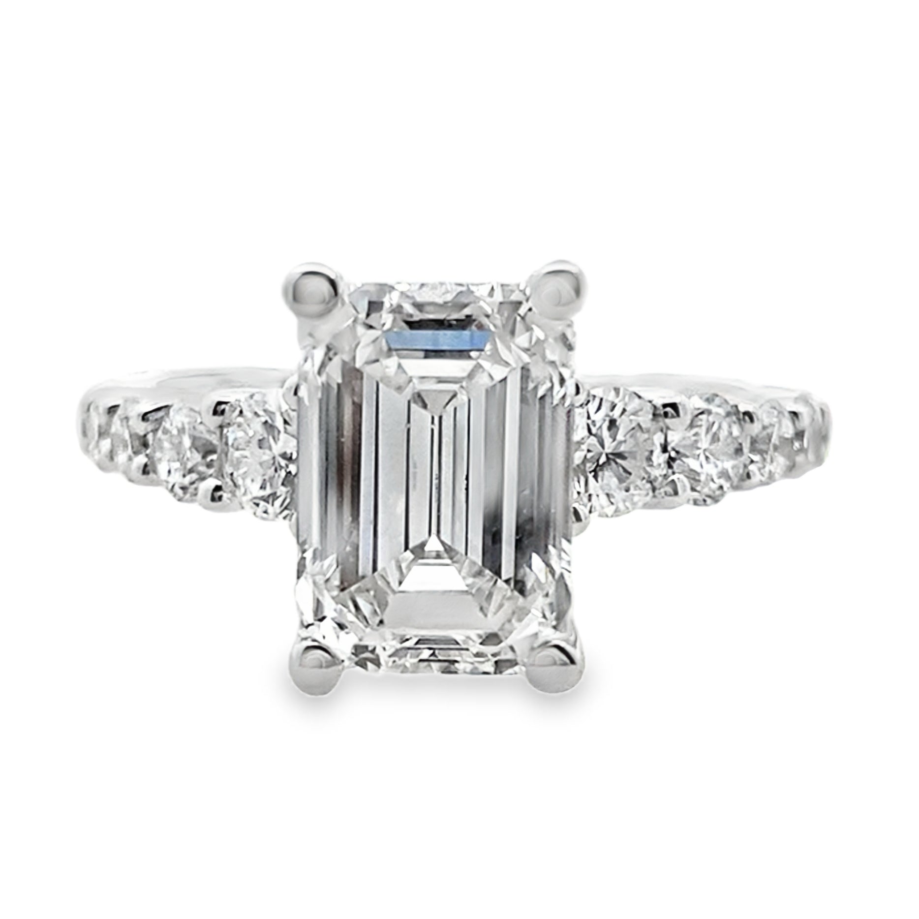 3.78Ct 14K White Gold Lab Grown Diamond Engagement Ring Size 7 3.1Dwt