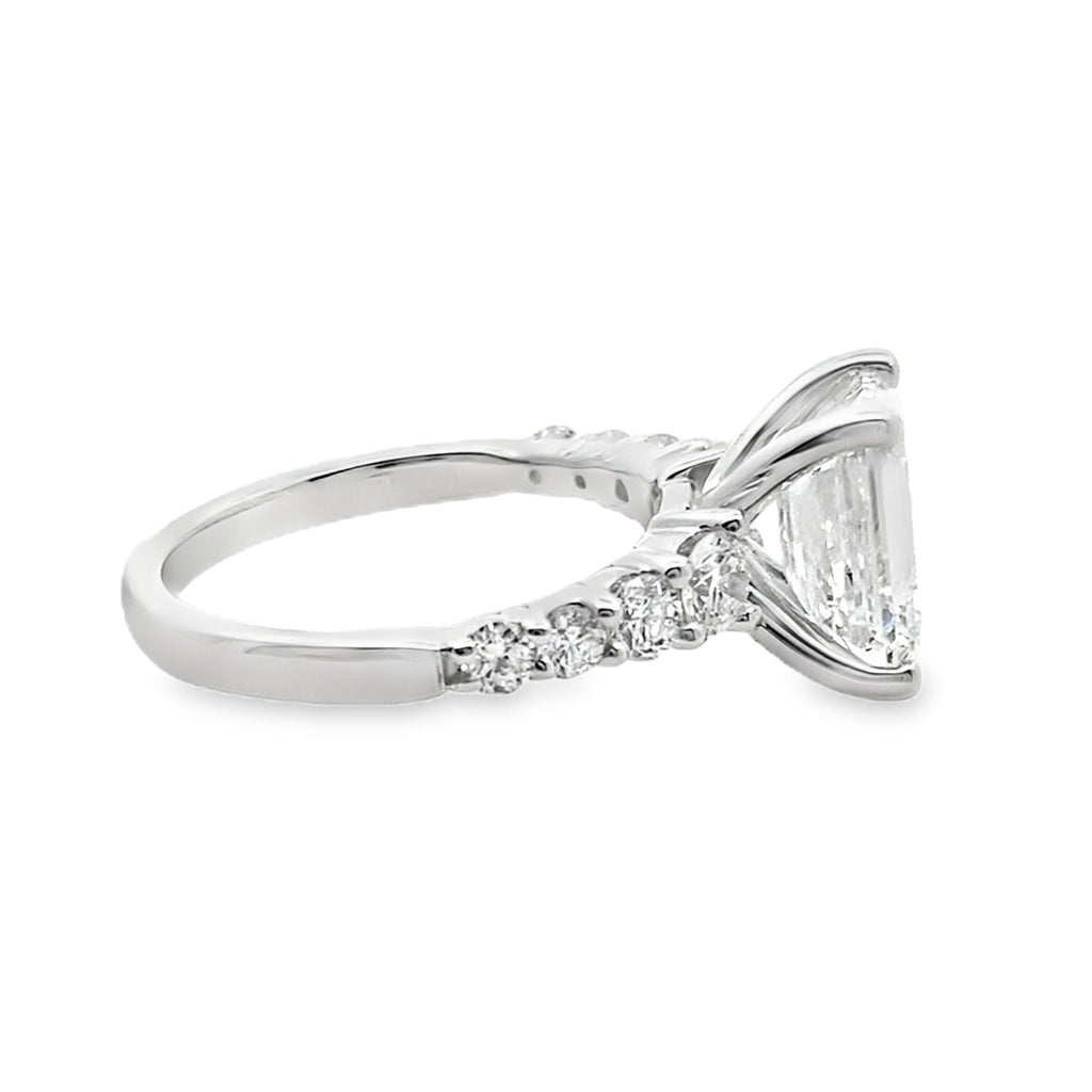 3.78Ct 14K White Gold Lab Grown Diamond Engagement Ring Size 7 3.1Dwt