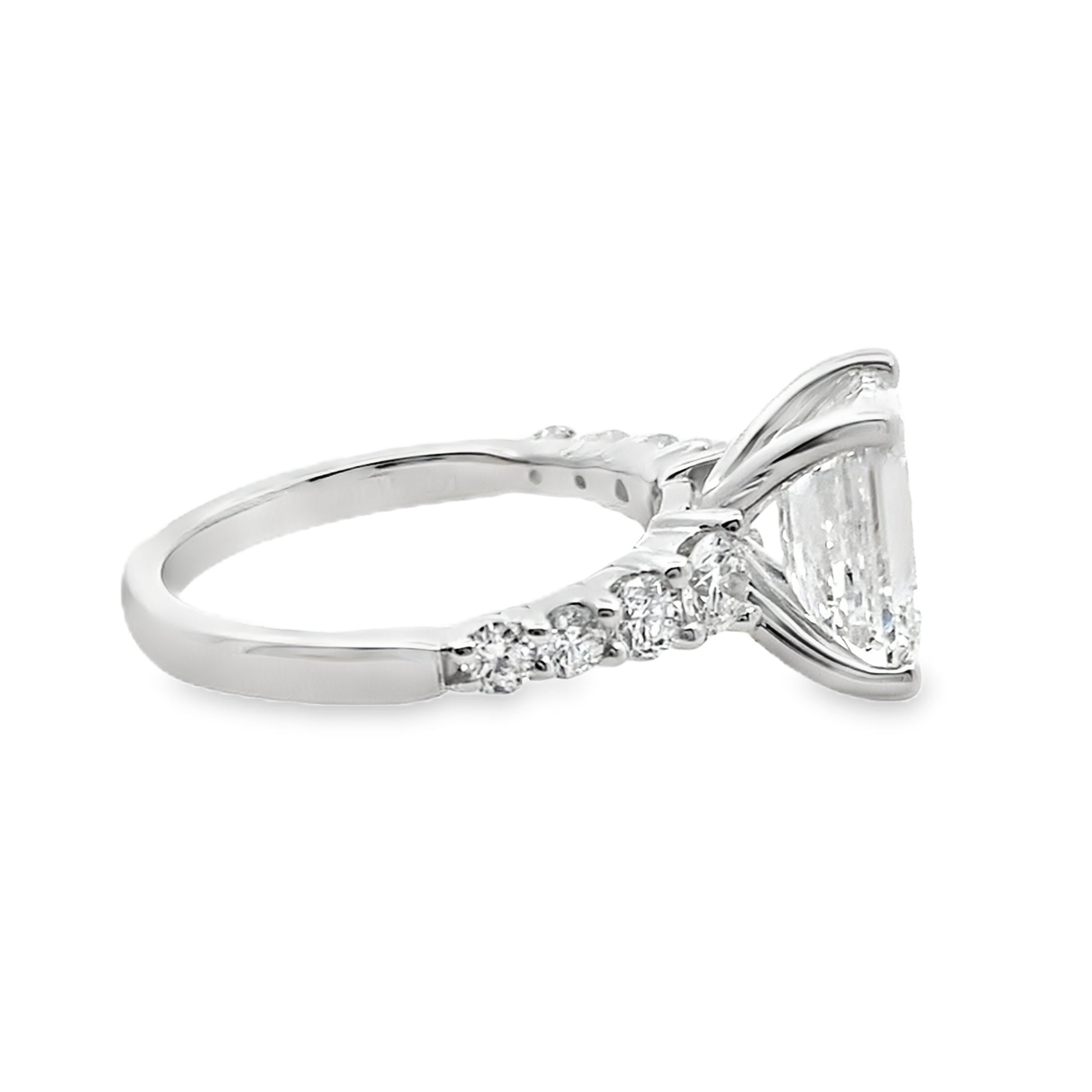 3.78Ct 14K White Gold Lab Grown Diamond Engagement Ring Size 7 3.1Dwt