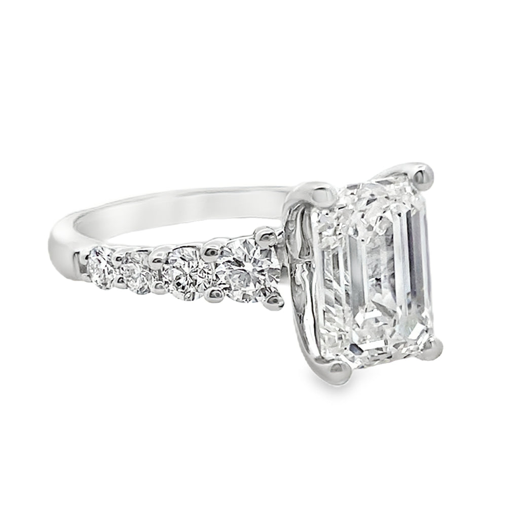 3.78Ct 14K White Gold Lab Grown Diamond Engagement Ring Size 7 3.1Dwt