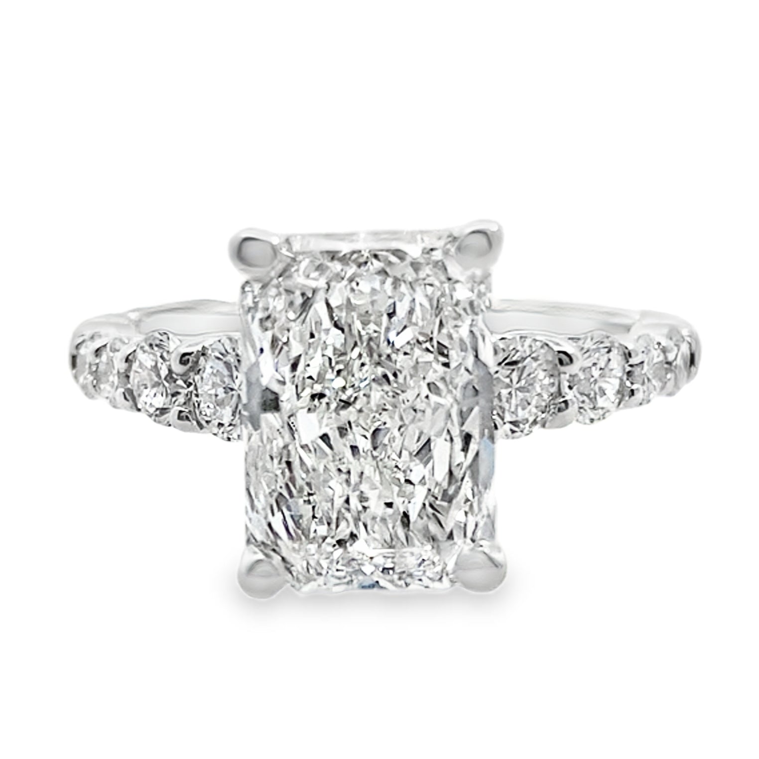 3.78Ct 14K White Gold Lab Grown Diamond Engagement Ring Size 7 3.2Dwt