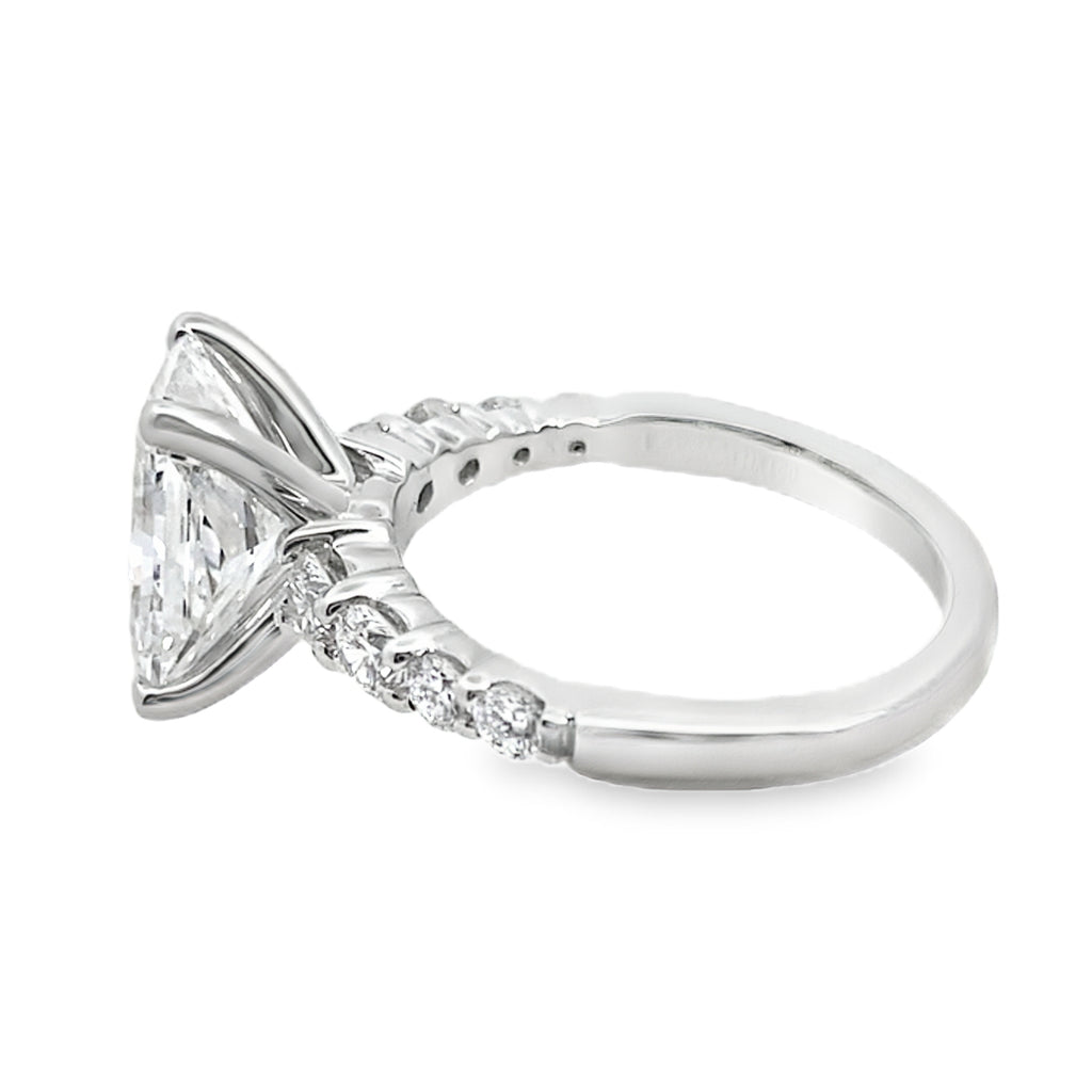 3.78Ct 14K White Gold Lab Grown Diamond Engagement Ring Size 7 3.2Dwt