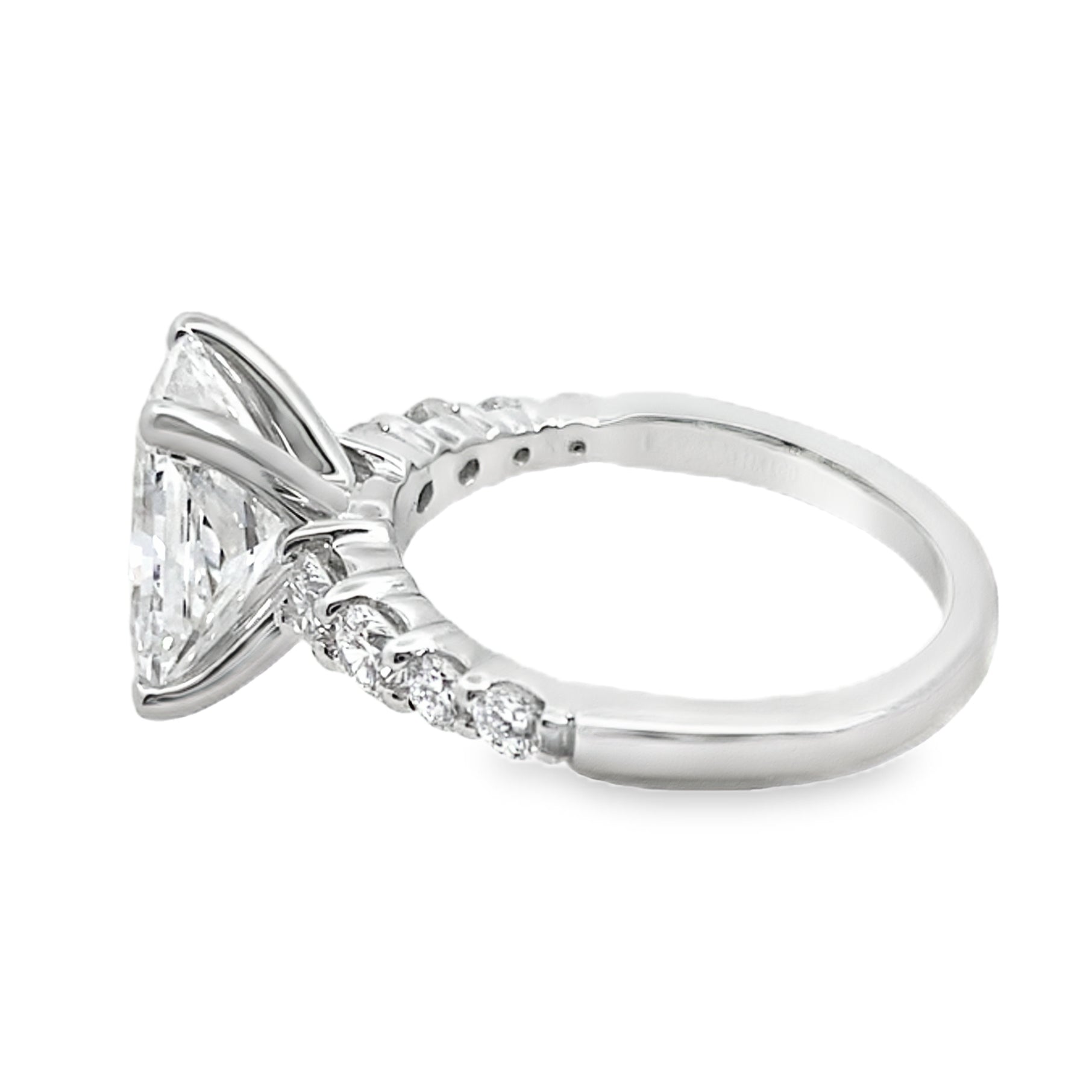 3.78Ct 14K White Gold Lab Grown Diamond Engagement Ring Size 7 3.2Dwt