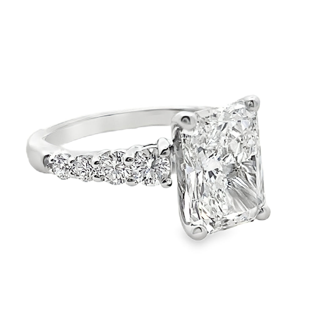 3.78Ct 14K White Gold Lab Grown Diamond Engagement Ring Size 7 3.2Dwt