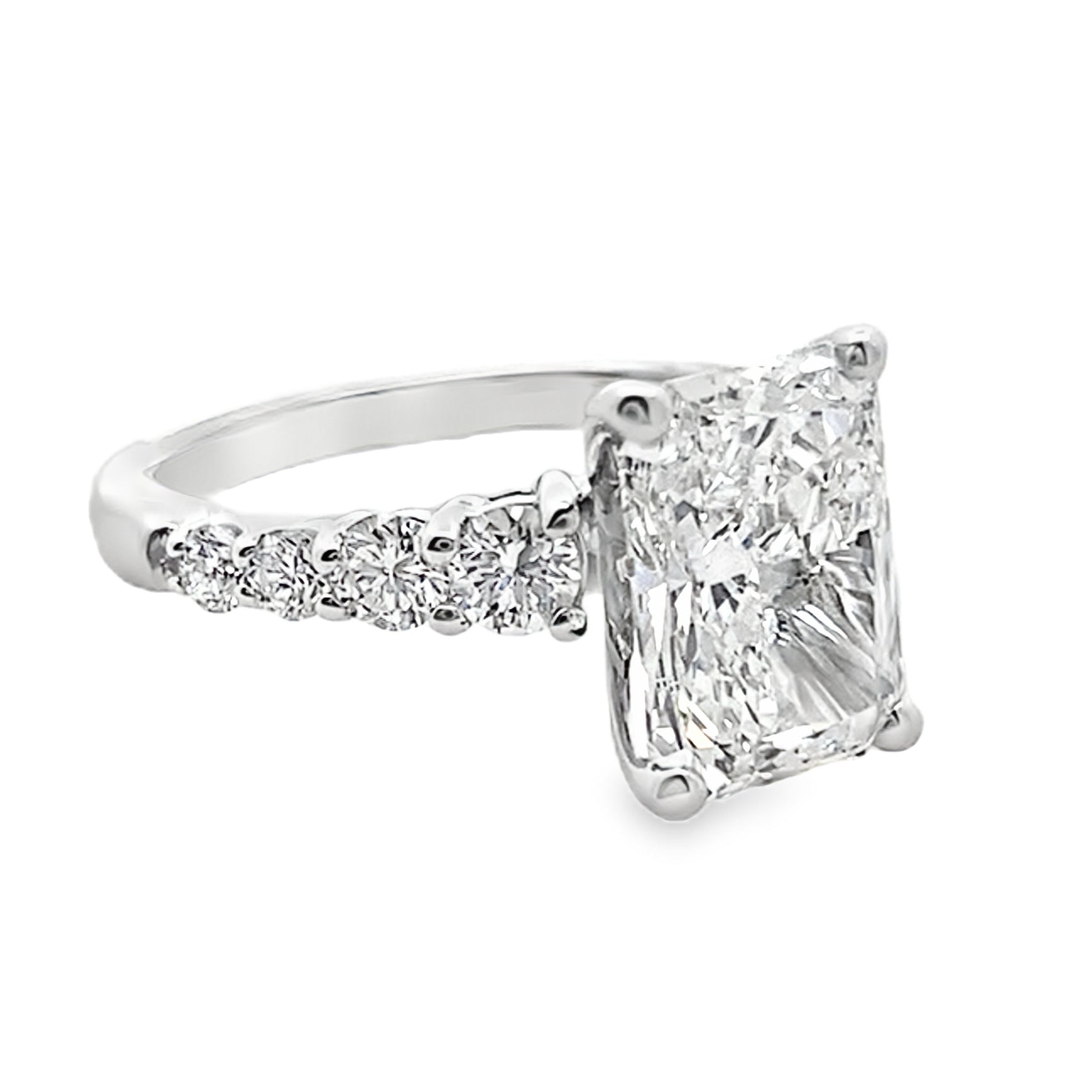 3.78Ct 14K White Gold Lab Grown Diamond Engagement Ring Size 7 3.2Dwt