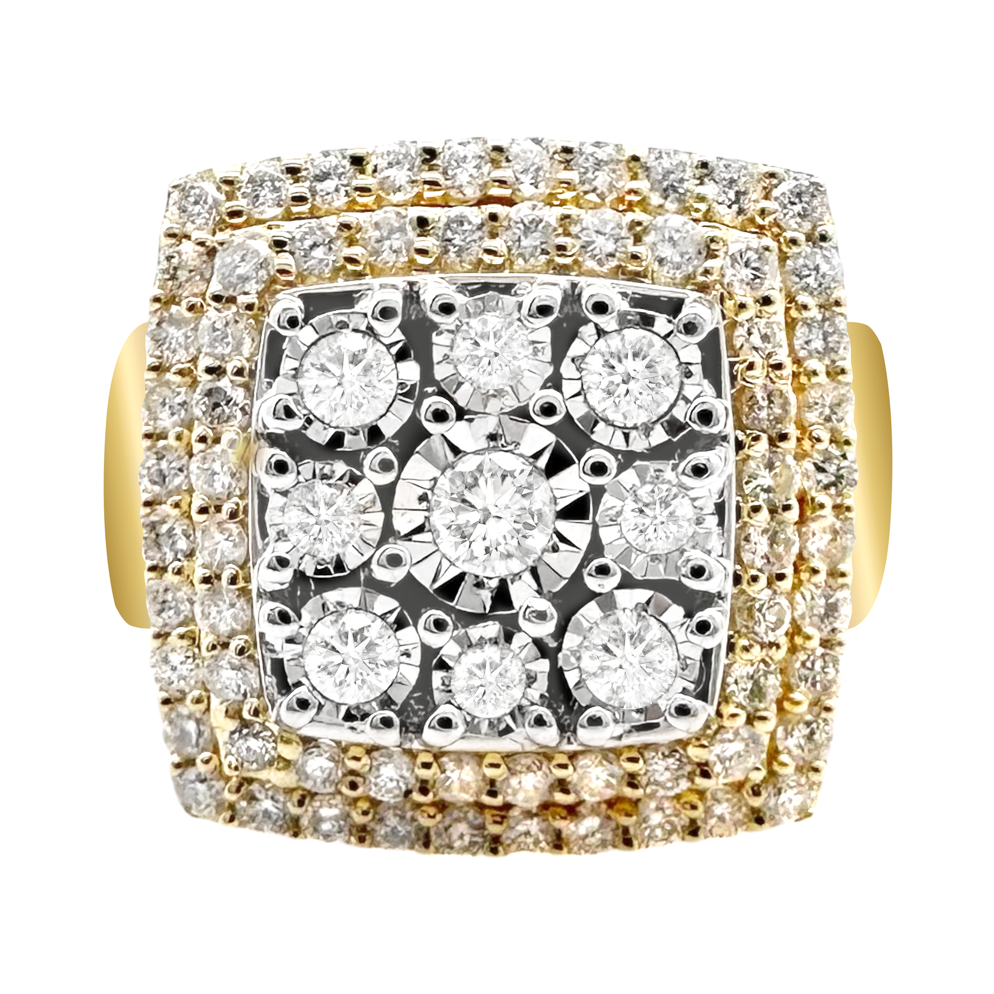 1.25Ctw  10K Yellow Gold Diamond Fashion Ring Size 7 6.4Dwt