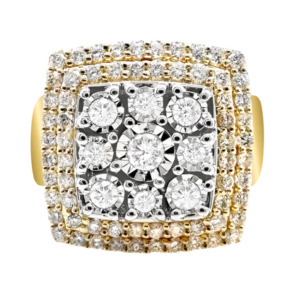 1.25Ctw  10K Yellow Gold Diamond Fashion Ring Size 7 6.4Dwt