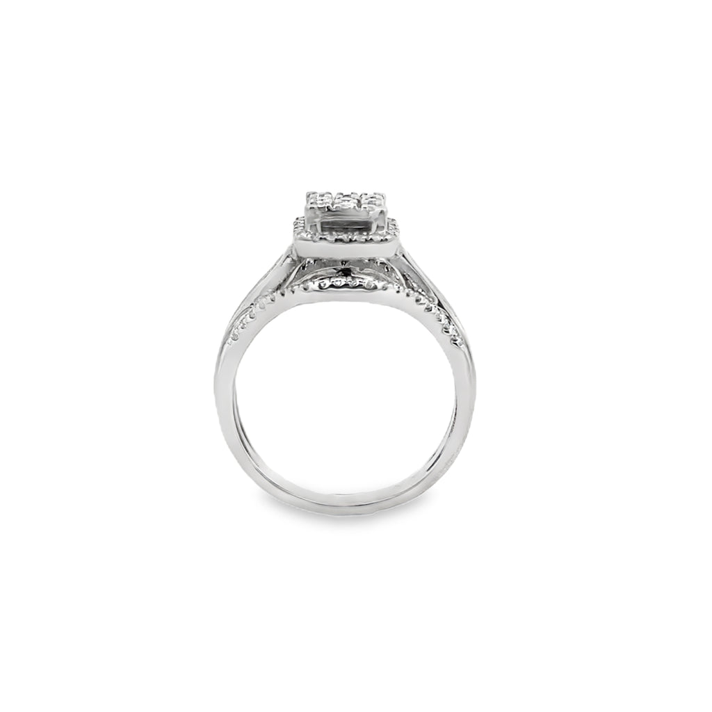 0.50Ct 10K White Gold Diamond Engagement Ring Size 7 2.2Dwt