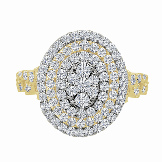 0.63Ctw 14K Yellow Gold Diamond Engagement Ring Size 7 2.2Dwt