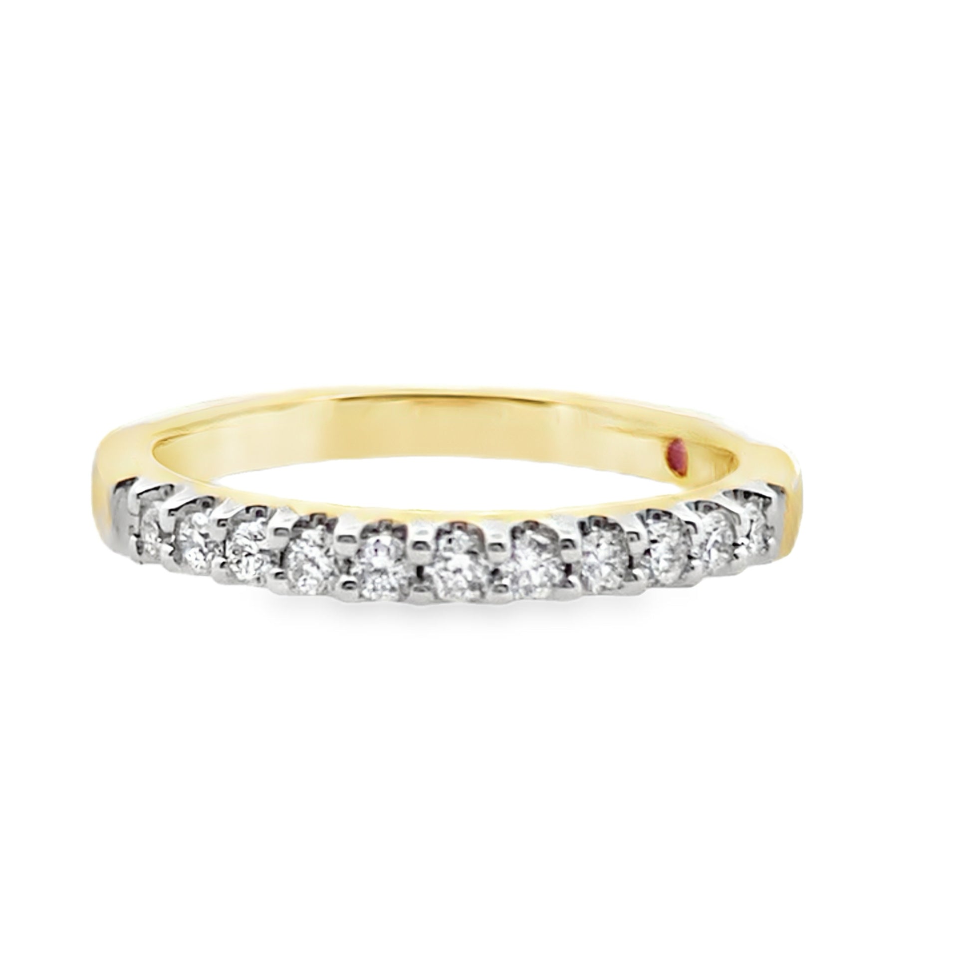 0.25Ct 14K Yellow Gold Round Diamond Ladies Band Ring Size 7 1.9Dwt