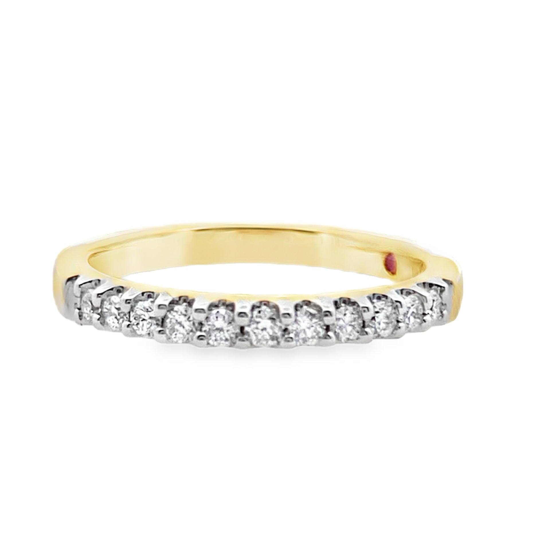 0.25Ct 14K Yellow Gold Round Diamond Ladies Band Ring Size 7 1.9Dwt