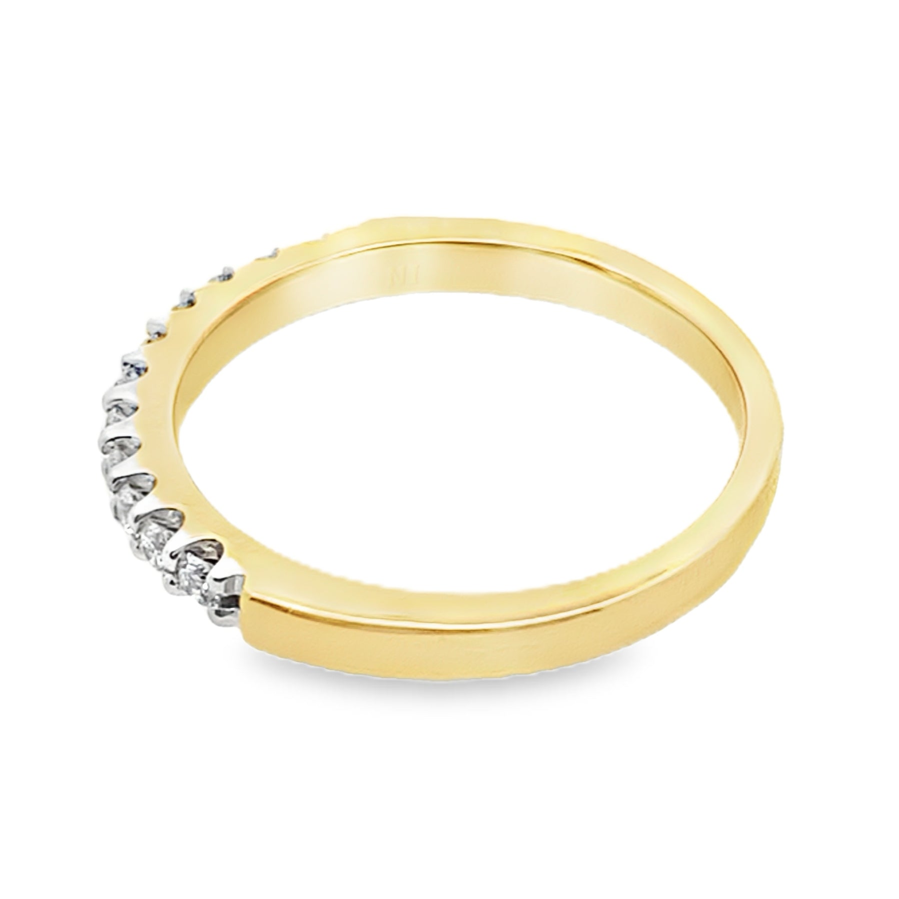 0.25Ct 14K Yellow Gold Round Diamond Ladies Band Ring Size 7 1.9Dwt