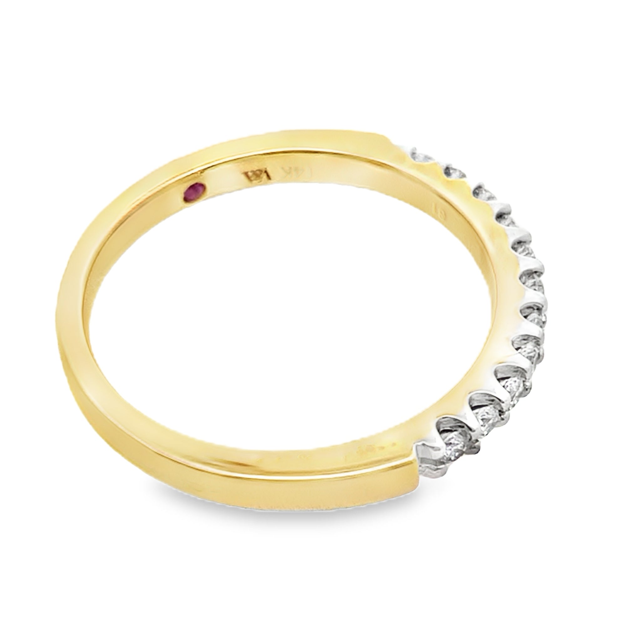 0.25Ct 14K Yellow Gold Round Diamond Ladies Band Ring Size 7 1.9Dwt