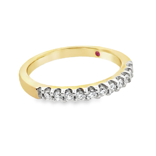 0.25Ct 14K Yellow Gold Round Diamond Ladies Band Ring Size 7 1.9Dwt