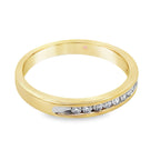 0.15Ct Rd 14K Yellow Gold Diamond Wedding Band Size 7 1.9Dwt