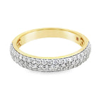 0.50Ct 14K Yellow Gold Rd Diamond Ladies Band Ring Size 7 1.8Dwt