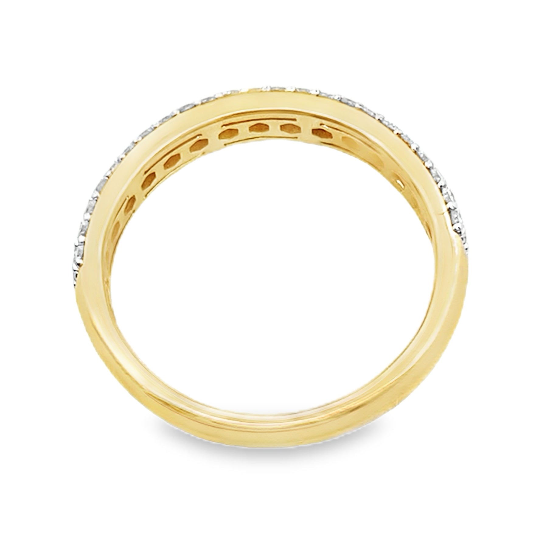 0.50Ct 14K Yellow Gold Rd Diamond Ladies Band Ring Size 7 1.8Dwt