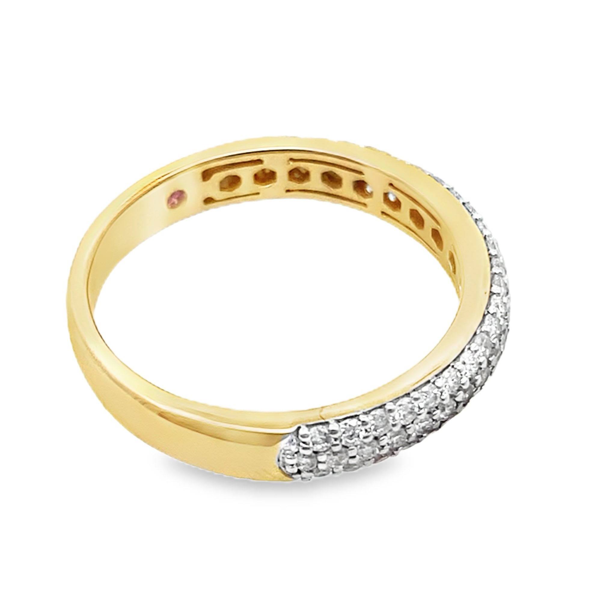 0.50Ct 14K Yellow Gold Rd Diamond Ladies Band Ring Size 7 1.8Dwt